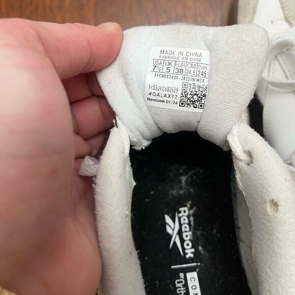 Reebok Womens Forte Lounger  White Black Athletic Sneakers 7.5 Lace Up Low Top - Picture 6 of 7